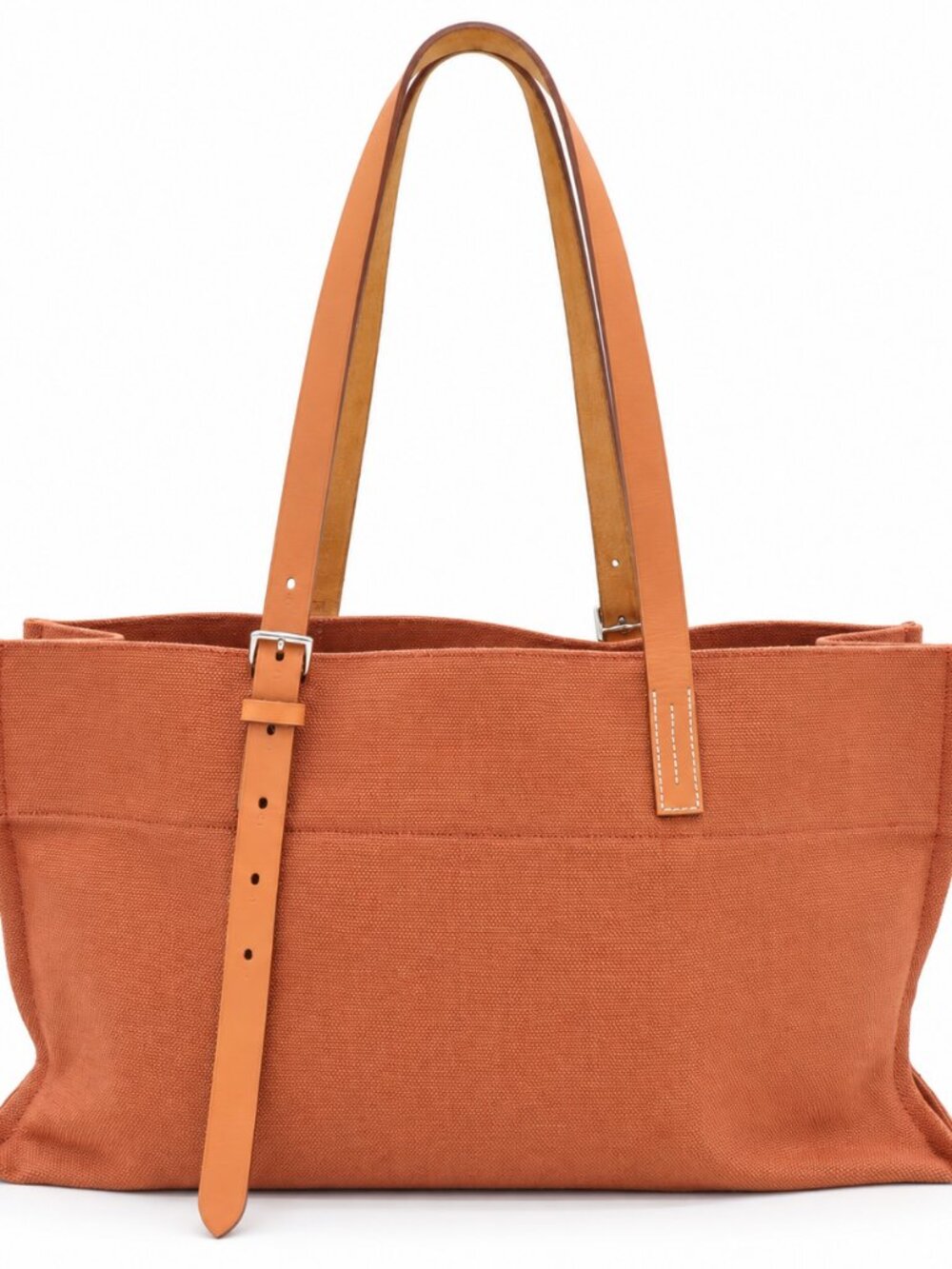 Hermès Toile Etrivière Elan Tote – Orange Canvas, Leather Straps (Pre-Owned)